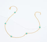 Affinity 5-Stone Capri Cut Bezel Turquoise Station Necklace, Sterling